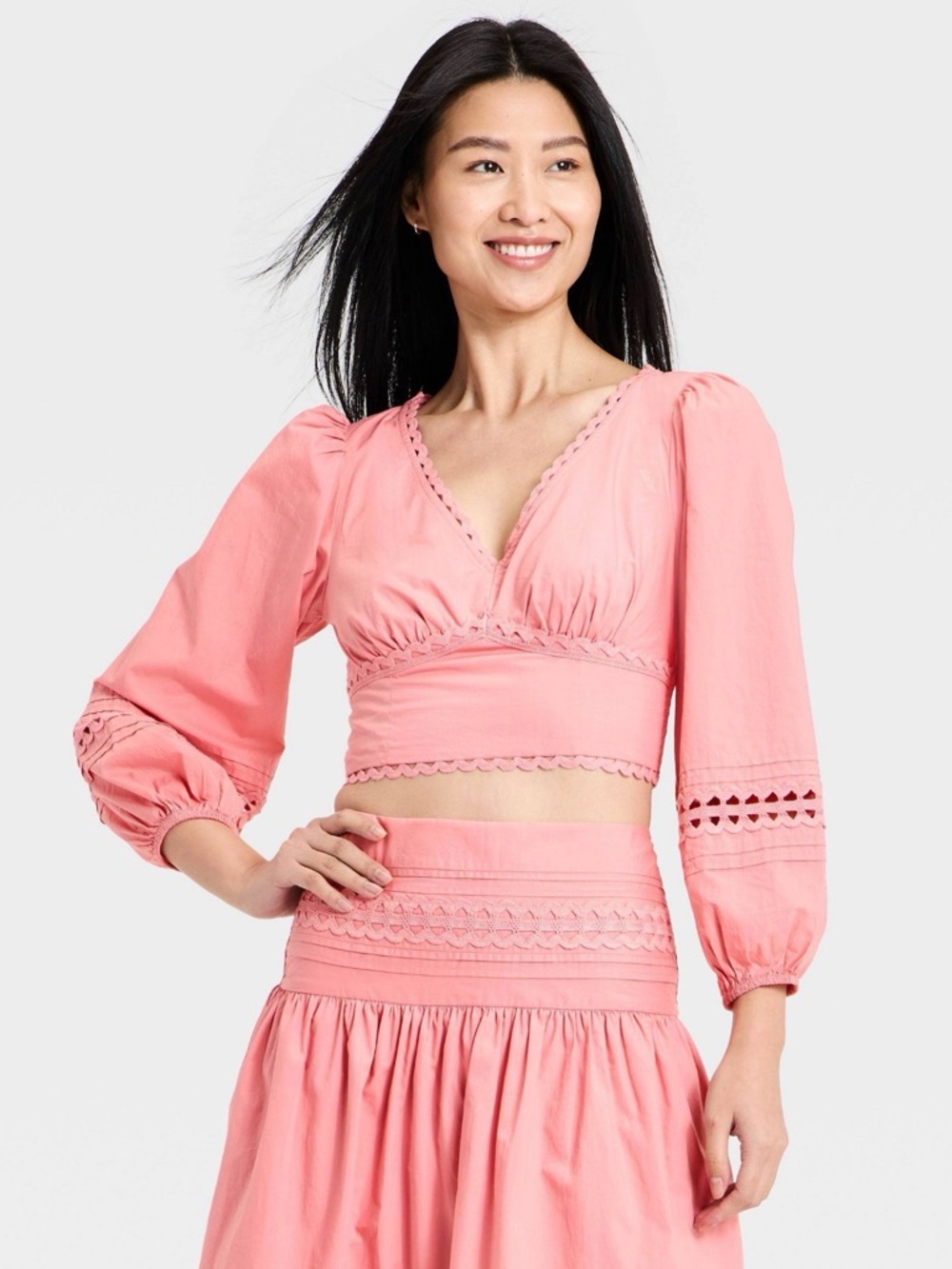 Long-Sleeve Eyelet Detail Top from A New Day NWT szS - Picture 7 of 8